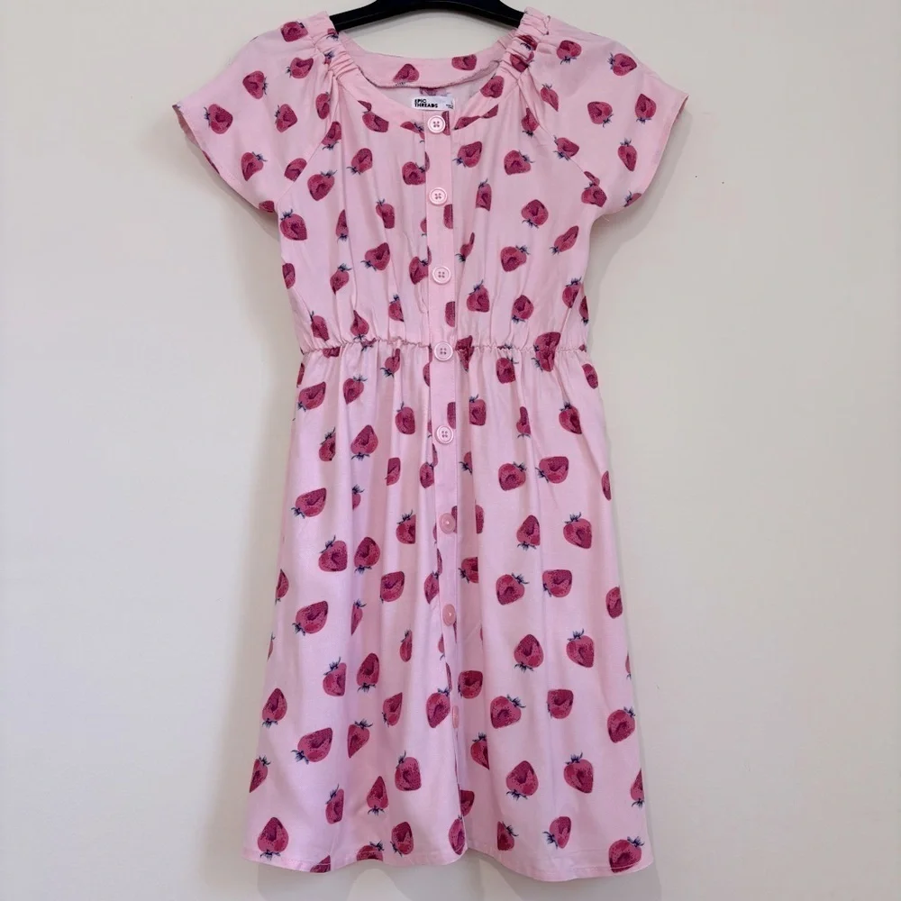 Epic Threads big kids girls novelty pink strawberry pullover peasant dress